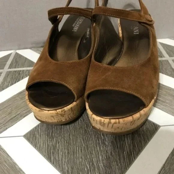Cordani Cinnamon Made In Italy Suede Open Toe Wedges Sz-8 - Picture 2 of 9